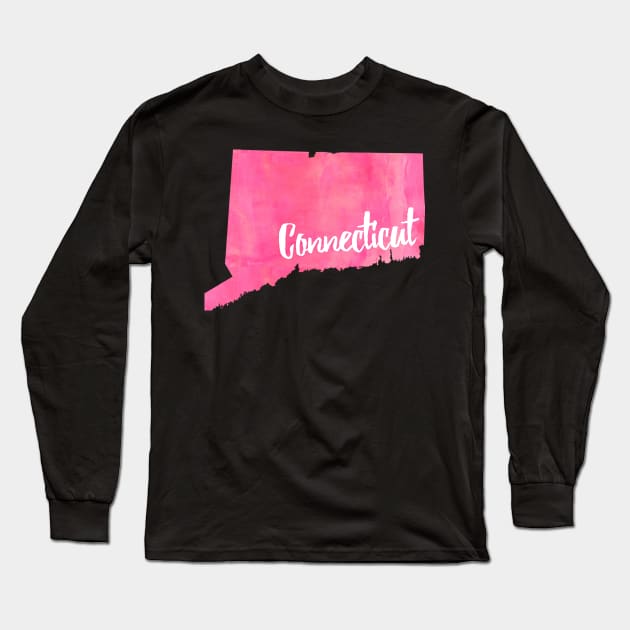 Pink Connecticut Long Sleeve T-Shirt by lolosenese